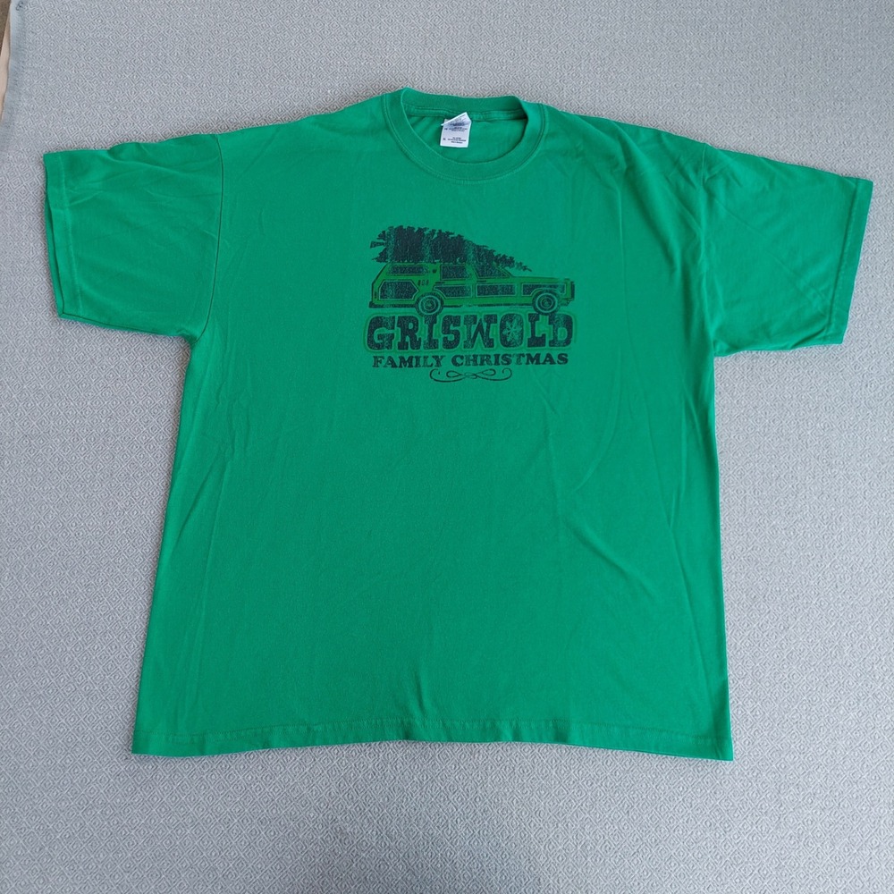 Gildan Griswold Family Christmas Vacation Graphic T-Shirt Mens XL Green SS